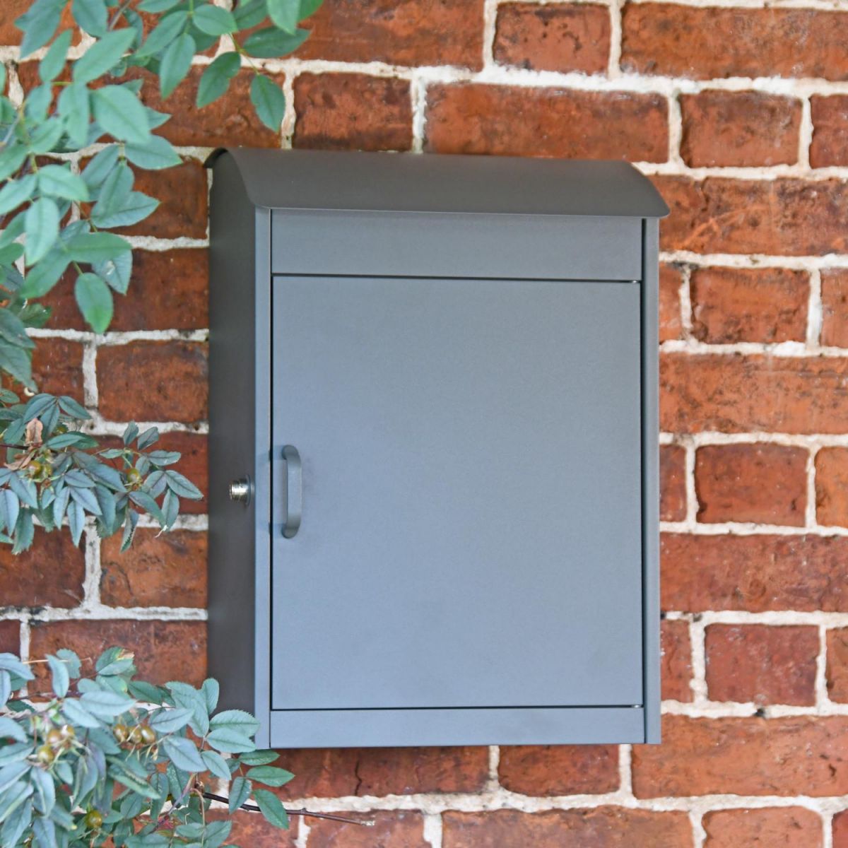 Wall Mounted Post Box in Grey Finish in Situ