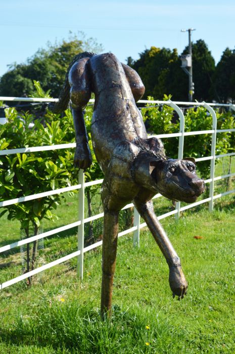 "Dumana Plains" Wrought Iron Cheetah Sculpture "Dumana Plains" Wrought Iron Cheetah Sculpture