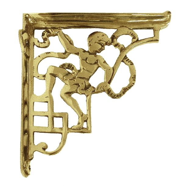 Polished Brass Cherub Wall Bracket