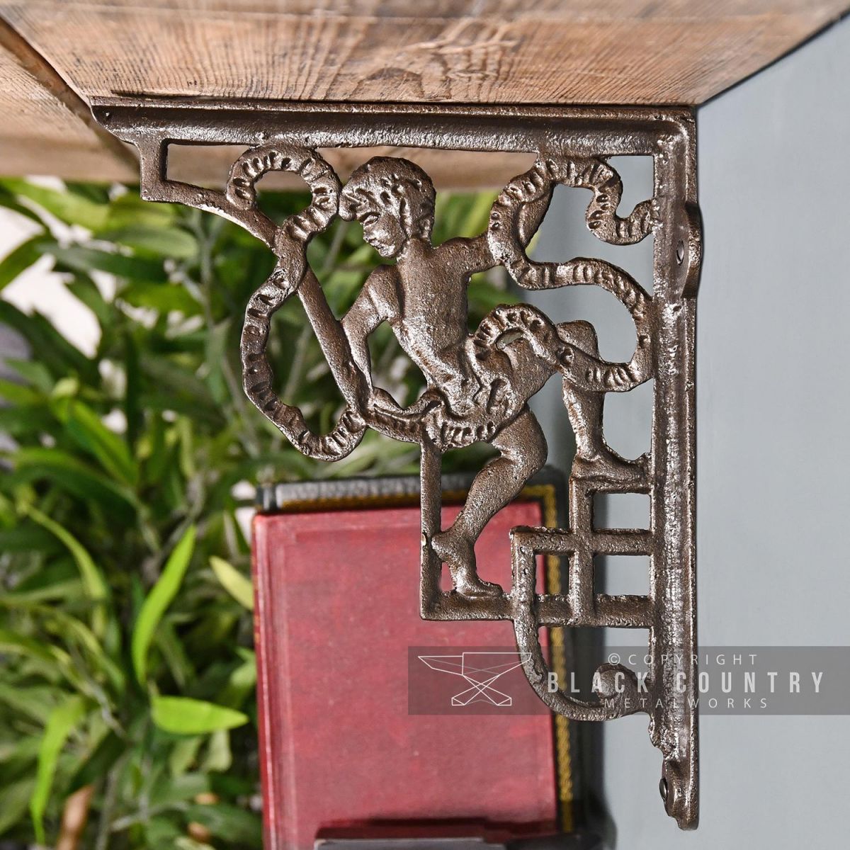 Side View of the Cherub Iron Shelf Bracket