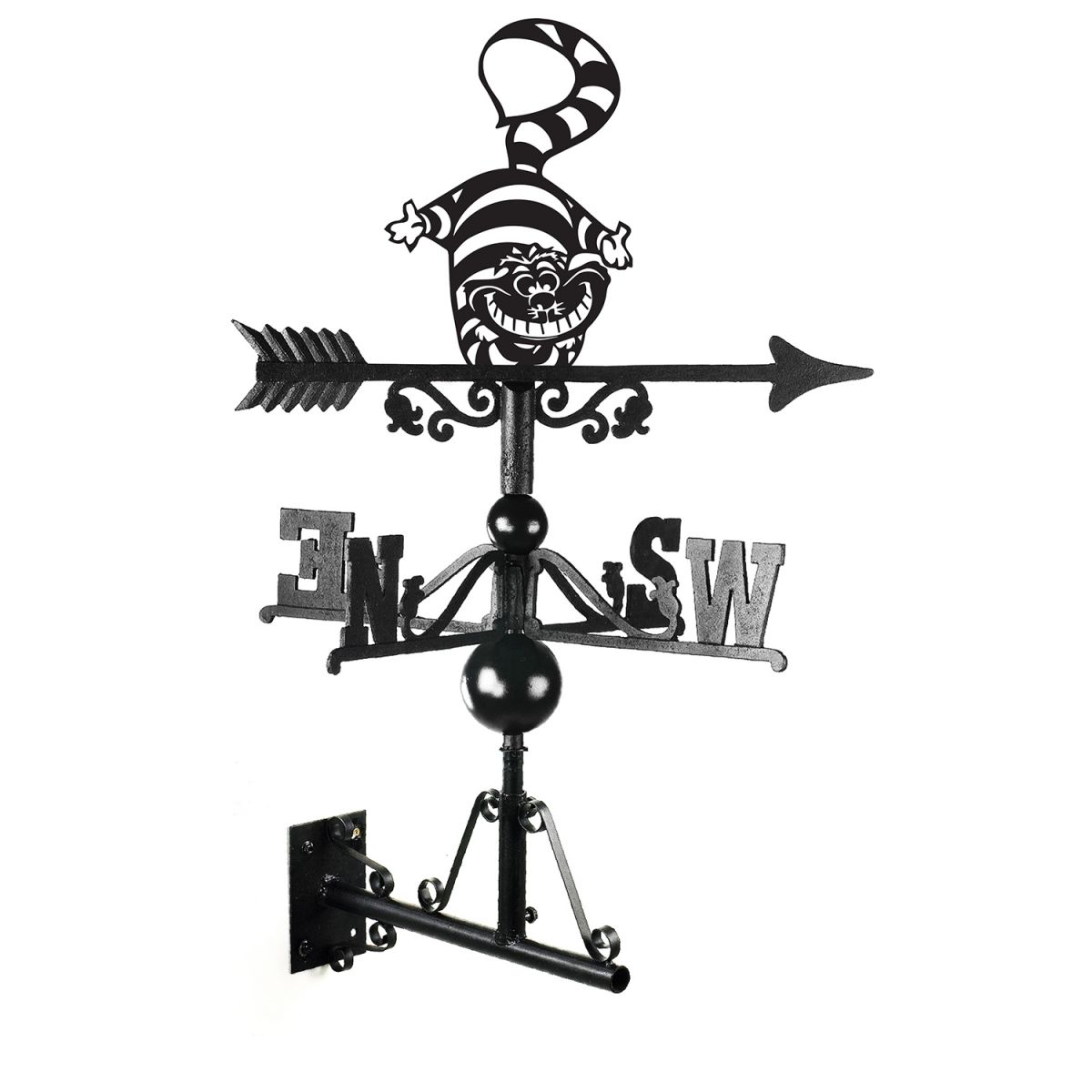 Cheshire Cat Weathervane Created From Iron