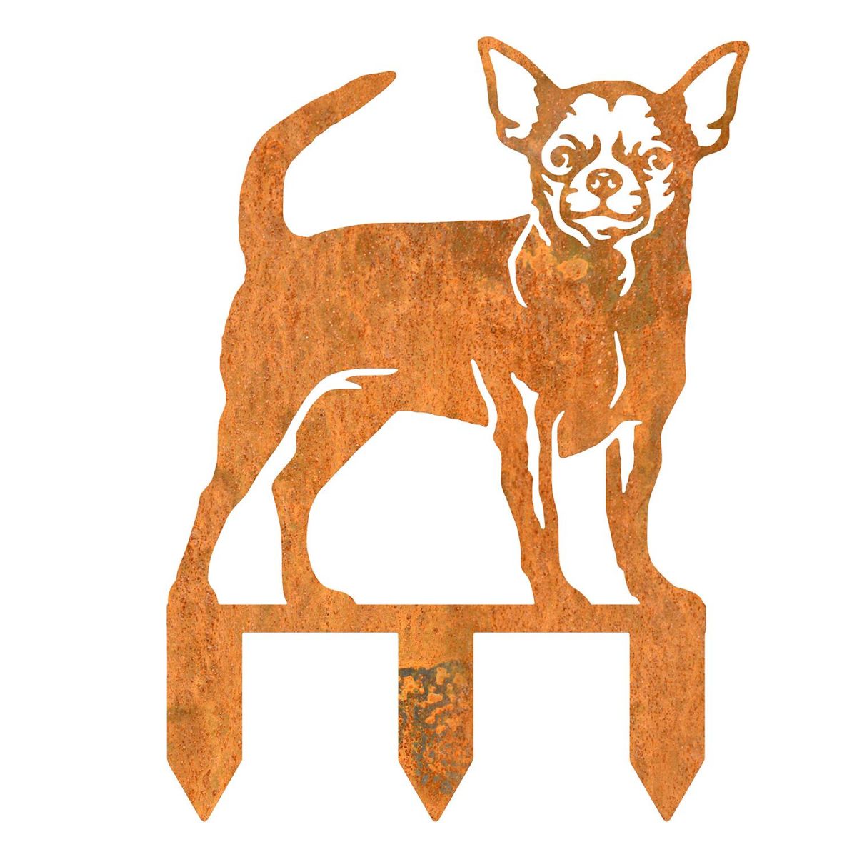Chihuahua Silhouette in a Rustic Finish