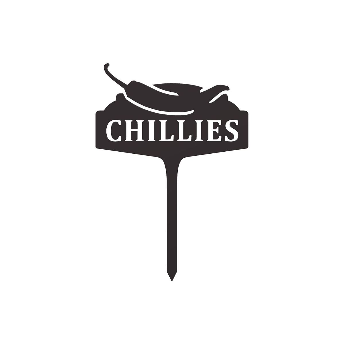 "Chillies" Vegetable Label in a Black Finish