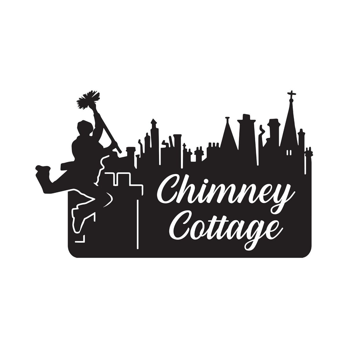 Chimney Sweep Iron House Name Sign Finished in Black