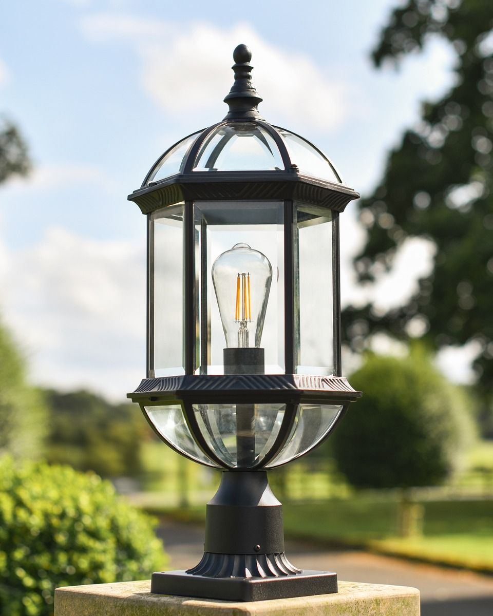 "Chichester" Traditional Pillar Light in Situ on a Wall