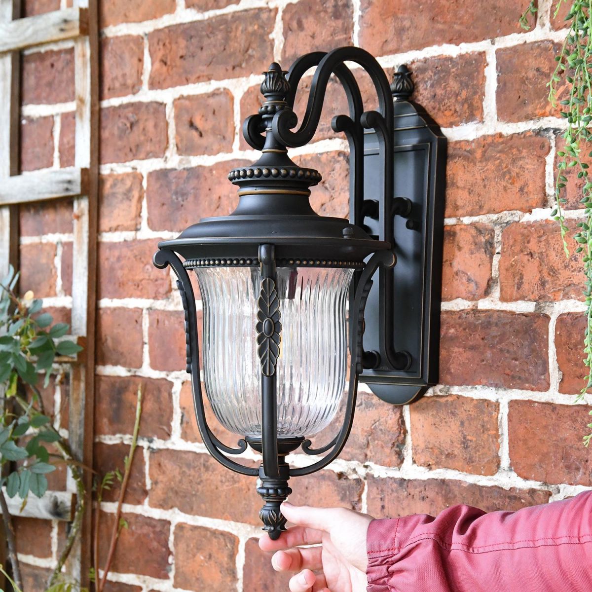 Gothic Wall Mounted Porch Light Finished in Bronze 