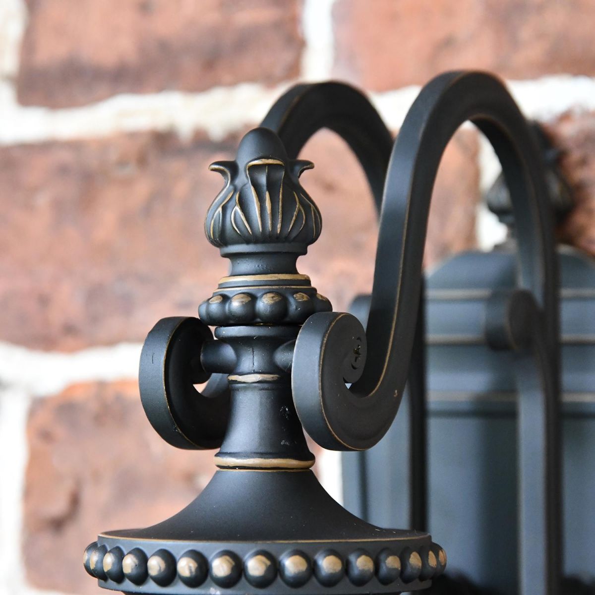 Close-up of the Gothic Top Fix Wall Bracket on the Wall Light 
