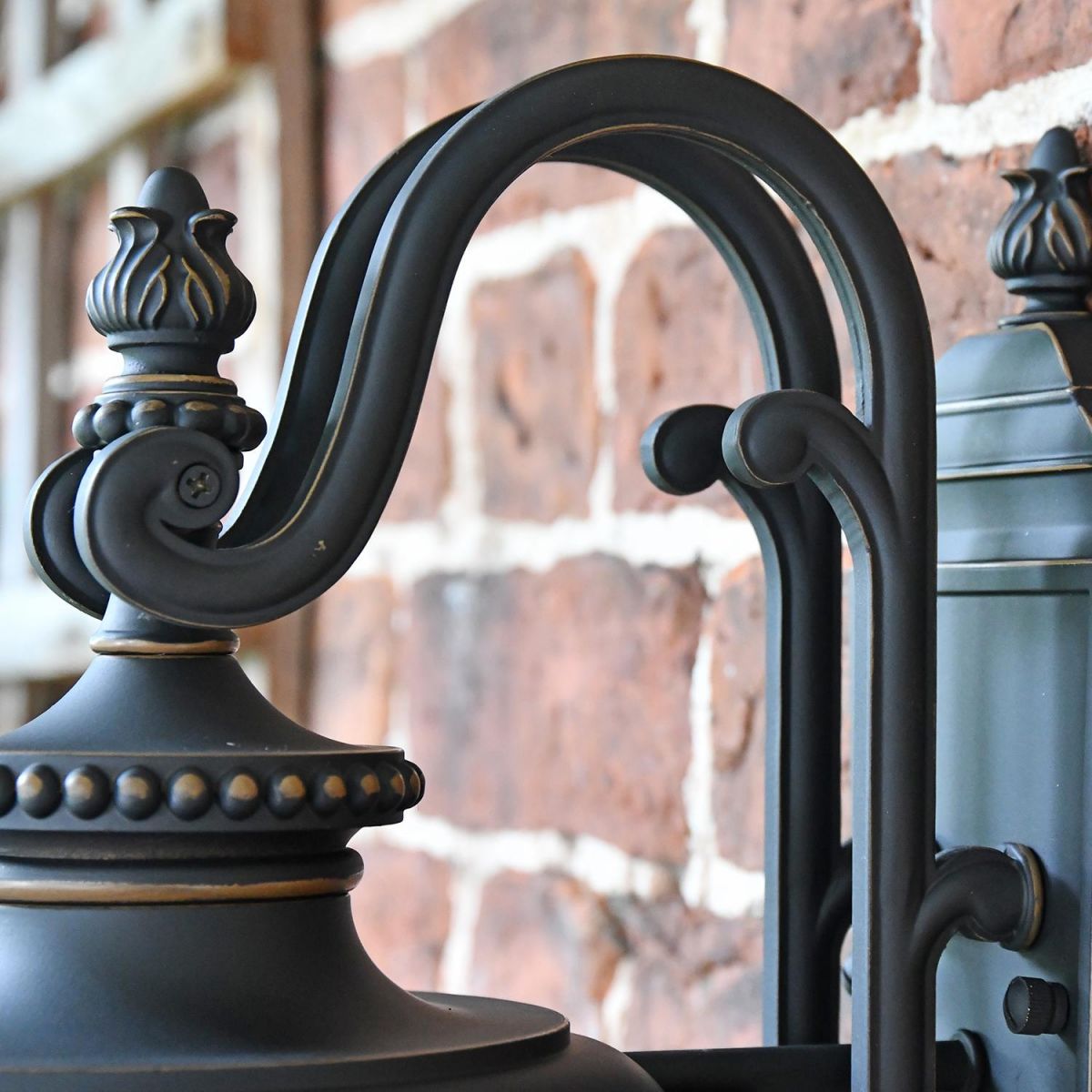 Close-up of the Gothic Top Fix Wall Bracket on the Wall Light 