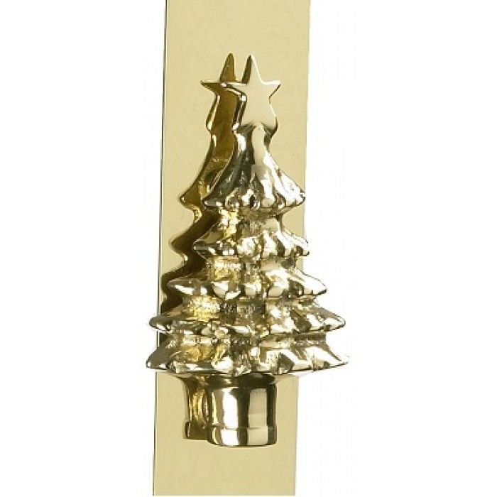 Polished Brass Christmas Tree On The Wreath Holder