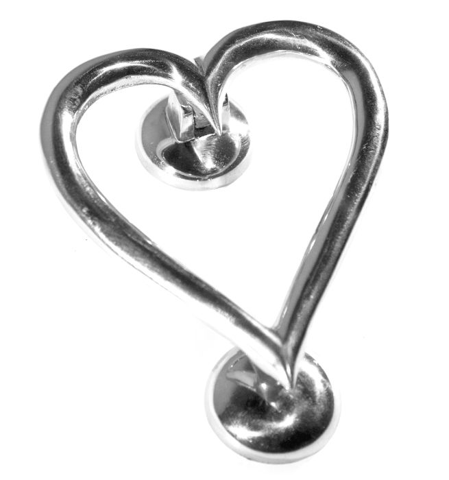 Bright Chrome Heart Door Knocker Bright Chrome Heart Door Knocker