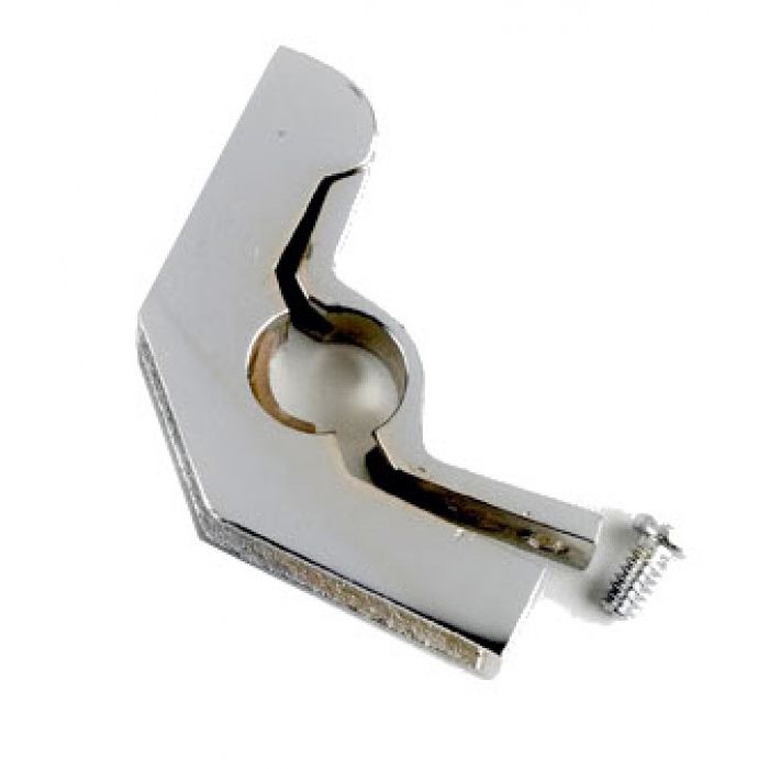 Hinged Bracket with Flat Head Screw - 3/8" Finished in Bright Chrome