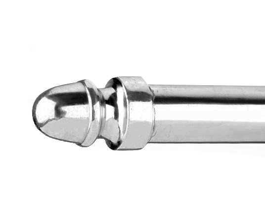 Bright Chrome Stair Rods - Acorn Finial - 9mm