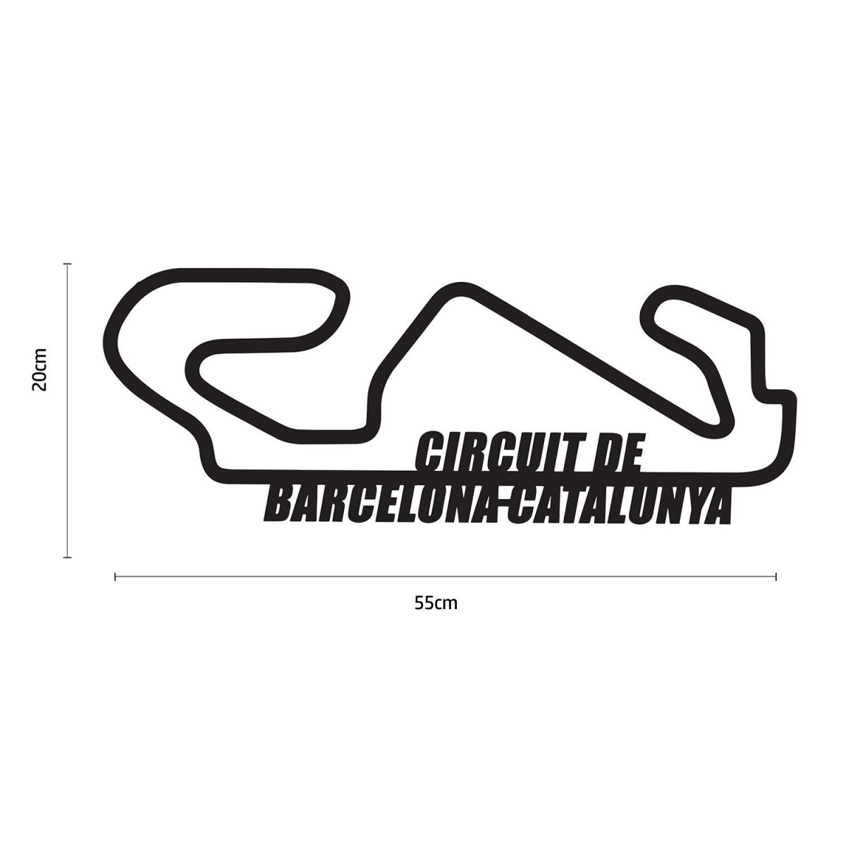 The Circuit de Barcelona-Catalunya Racing Track Wall Art Dimensions 