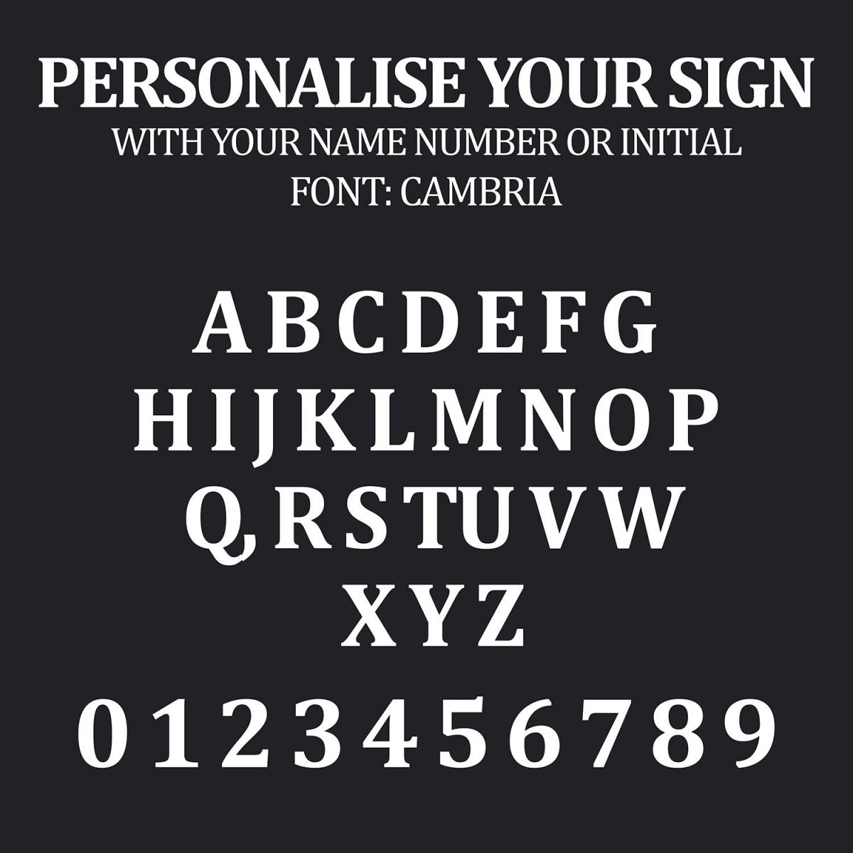 Font Available on the Circular Iron House Name Sign 