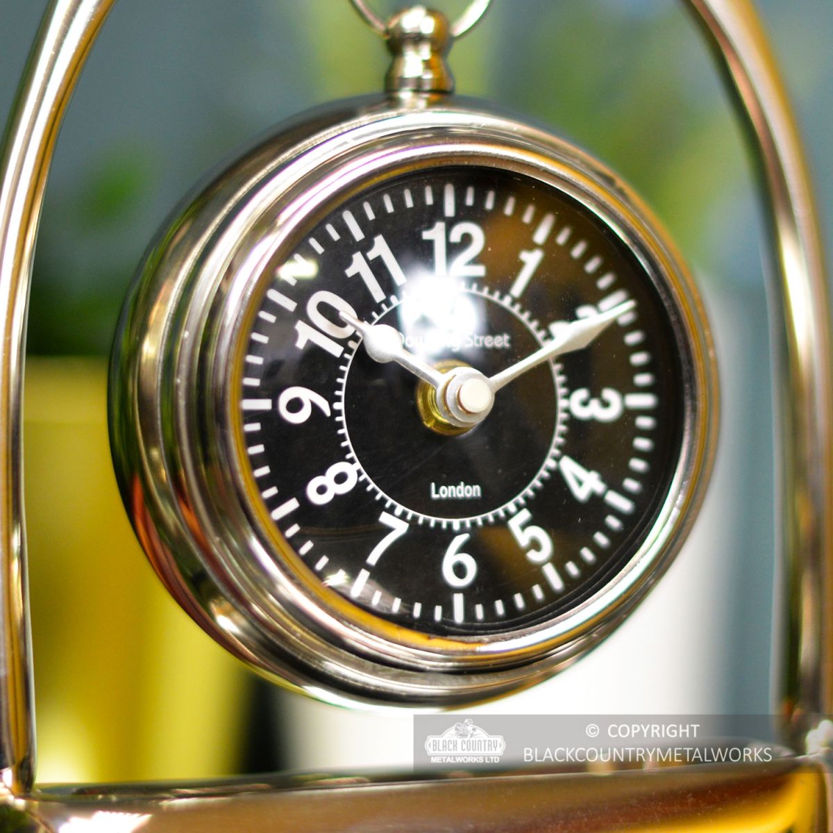 Close-up of the Clock Face on the "10 Downing Street" Mantle Clock
