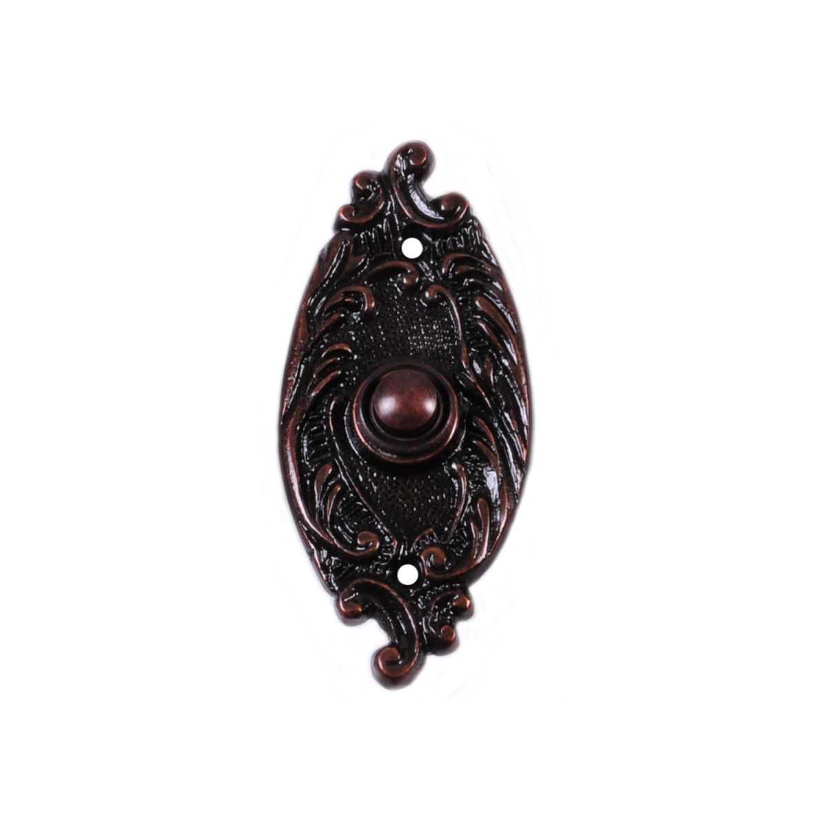 Clarice Oval Burnished Copper Ornate Bell Push 