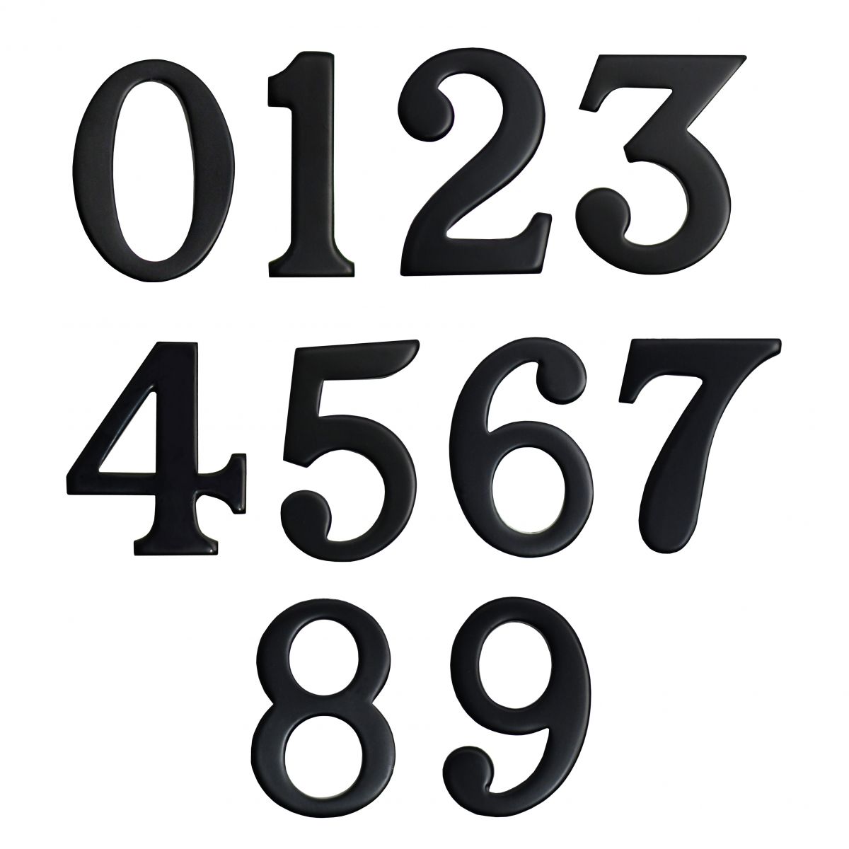 Classic 2 Inch Black Numbers with Fusion- Fix Adhesive