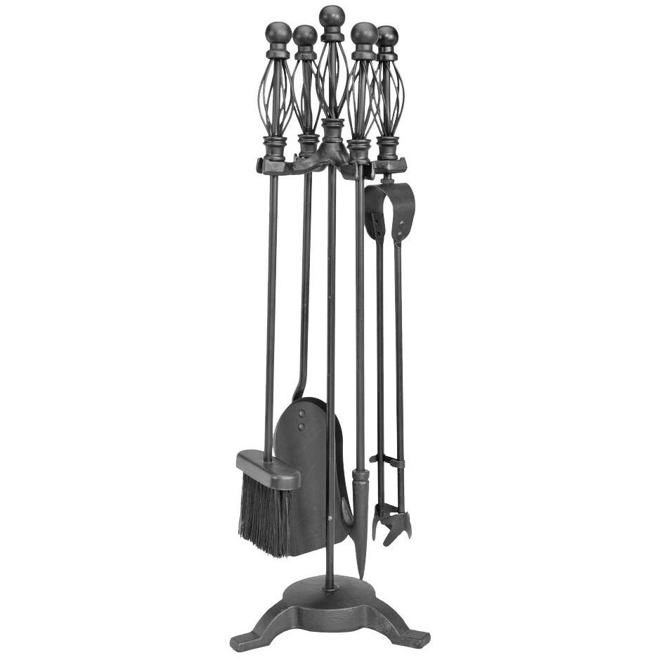Classic Black Iron Companion Set with Basket Handles 66cm