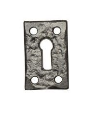 Classic Rectangular Black Iron Escutcheon Keyhole Cover
