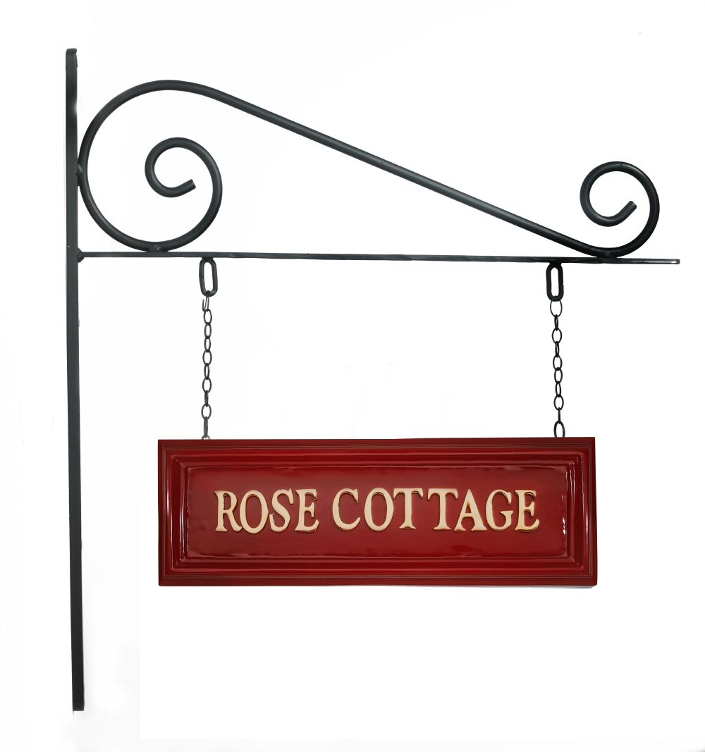 Classic Red Rectangular Double Sided House Name Sign