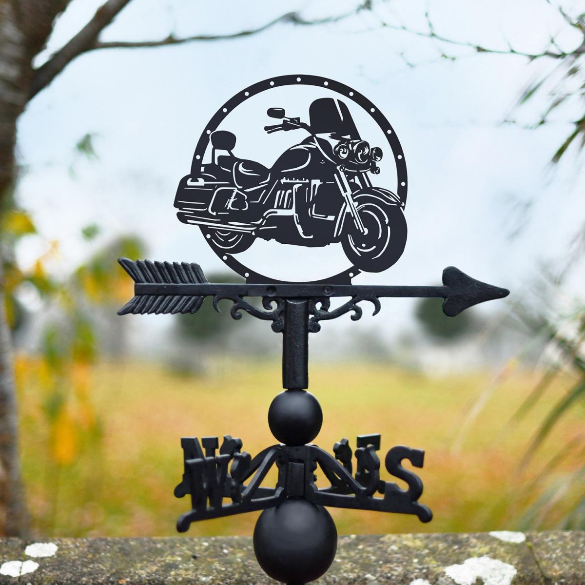 Triumph Motorbike Weathervane Created From Cast Iron Triumph Motorbike Weathervane Created From Cast Iron