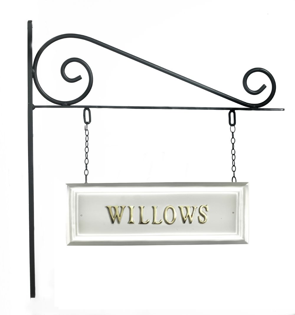 Classic White Rectangular Double Sided House Name Sign Classic White Rectangular Double Sided House Name Sign