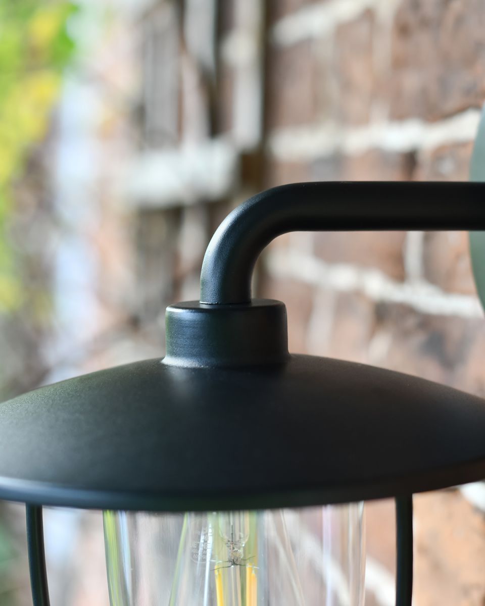 Close-up of the Black Finish on the Willington Barn Wall Light