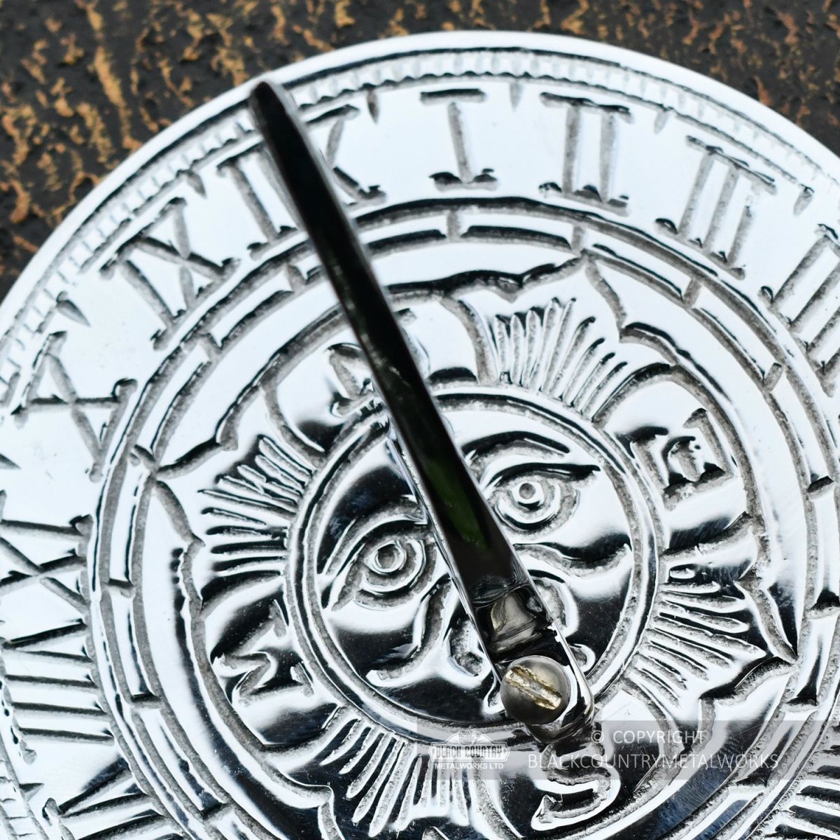 Close-up of the Sun Design on the Sundial
