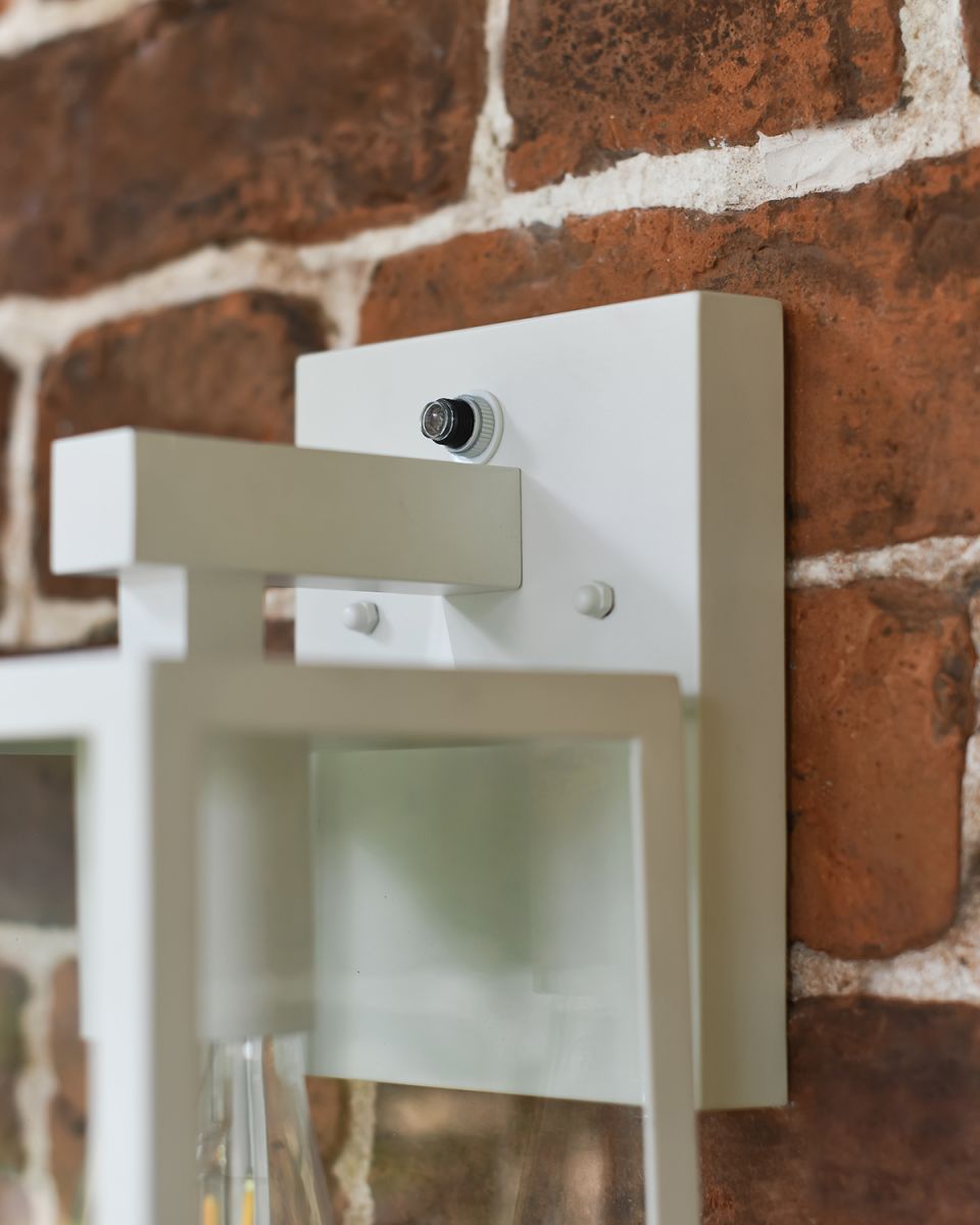 Close-up of the White Finish on the Top of the Wall Light