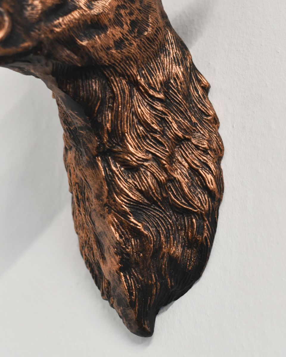 Details On The Bronze Aluminium Stag Head Wall Art 