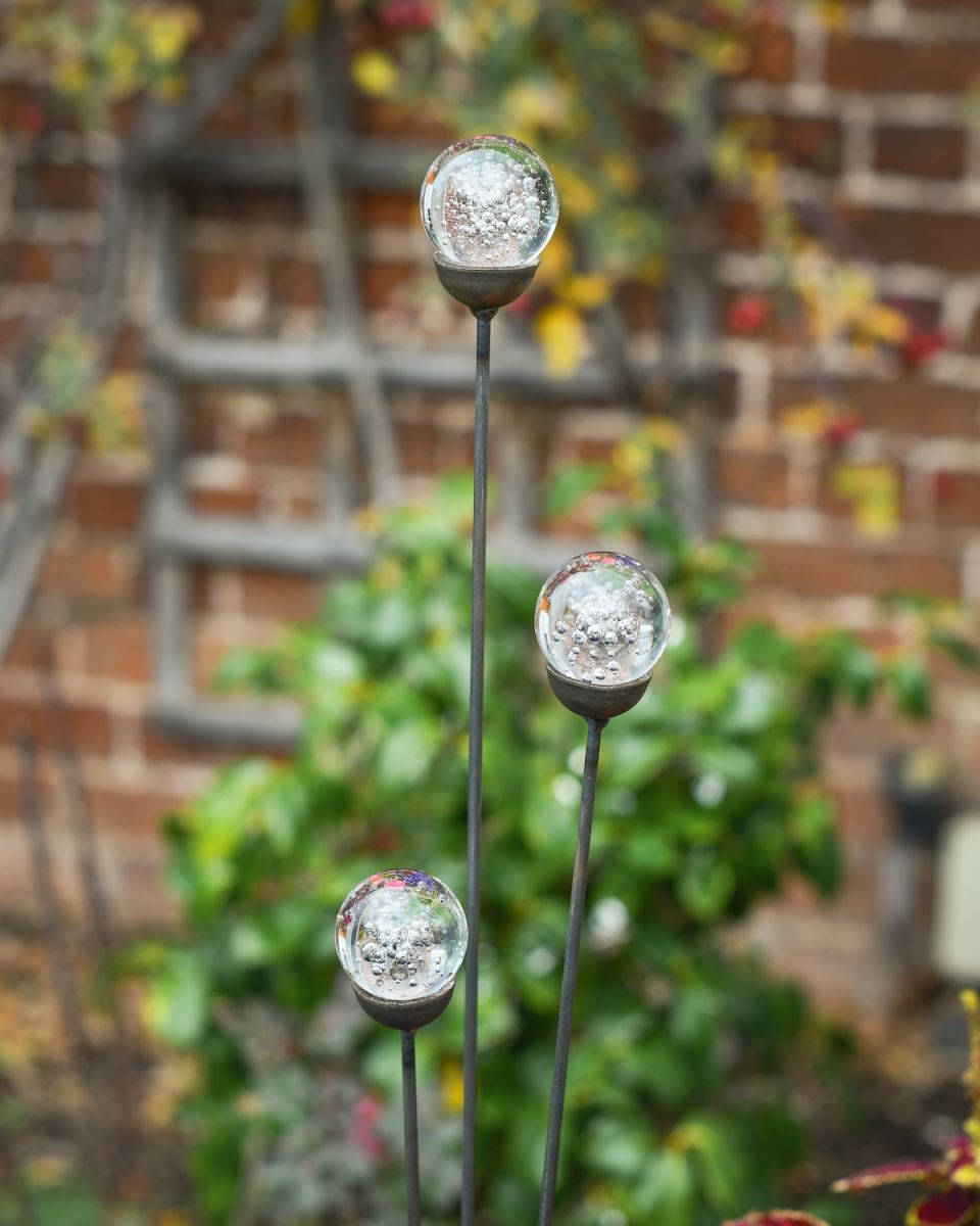 Close up of all 3 on marble garden ornament