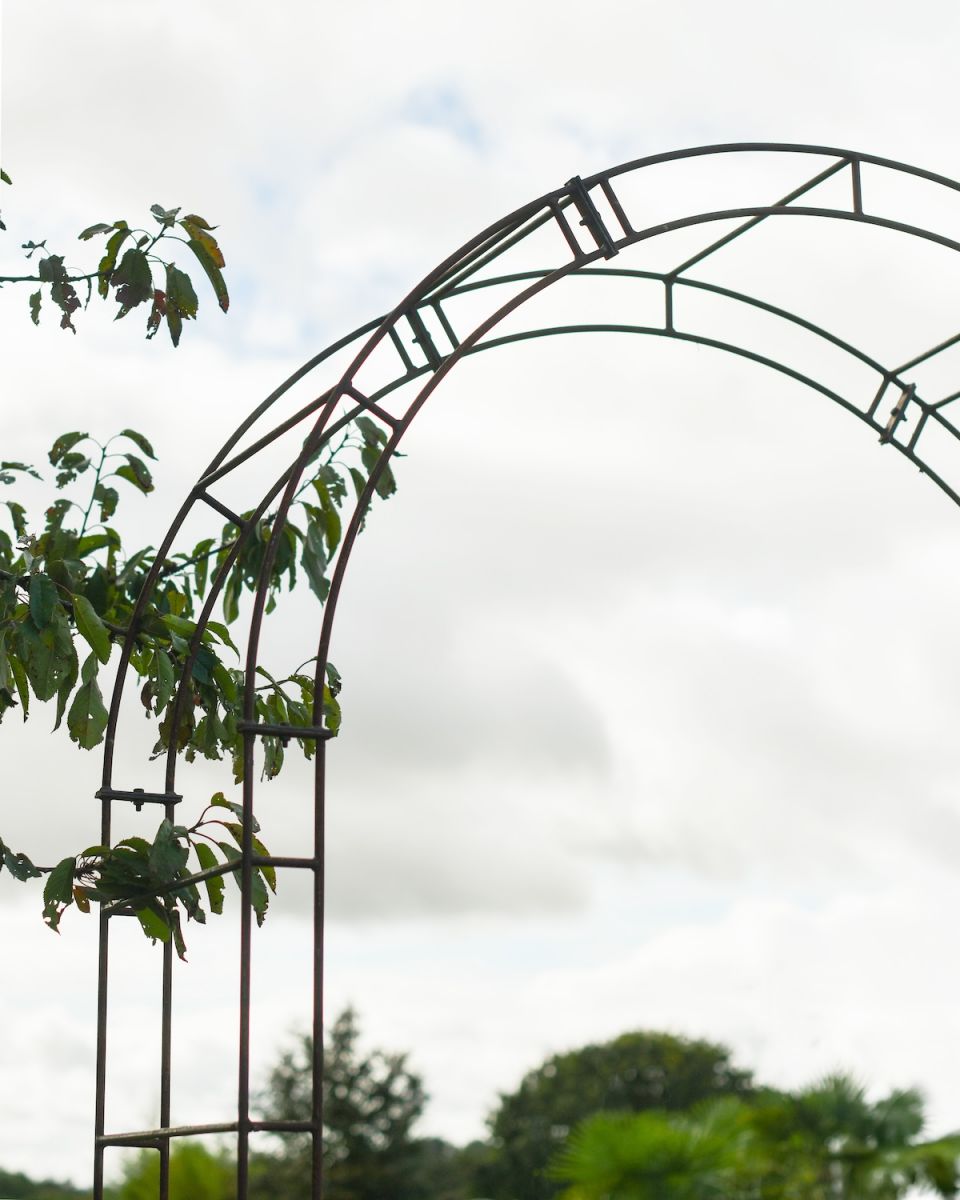 Close up of arch detailing on garden arch