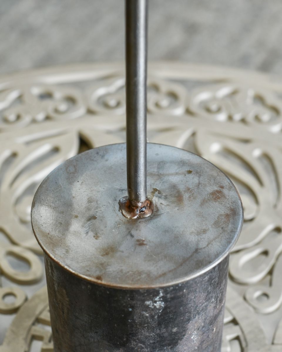 Close up of base detail on Recycled Metal Parasailing art sculpture