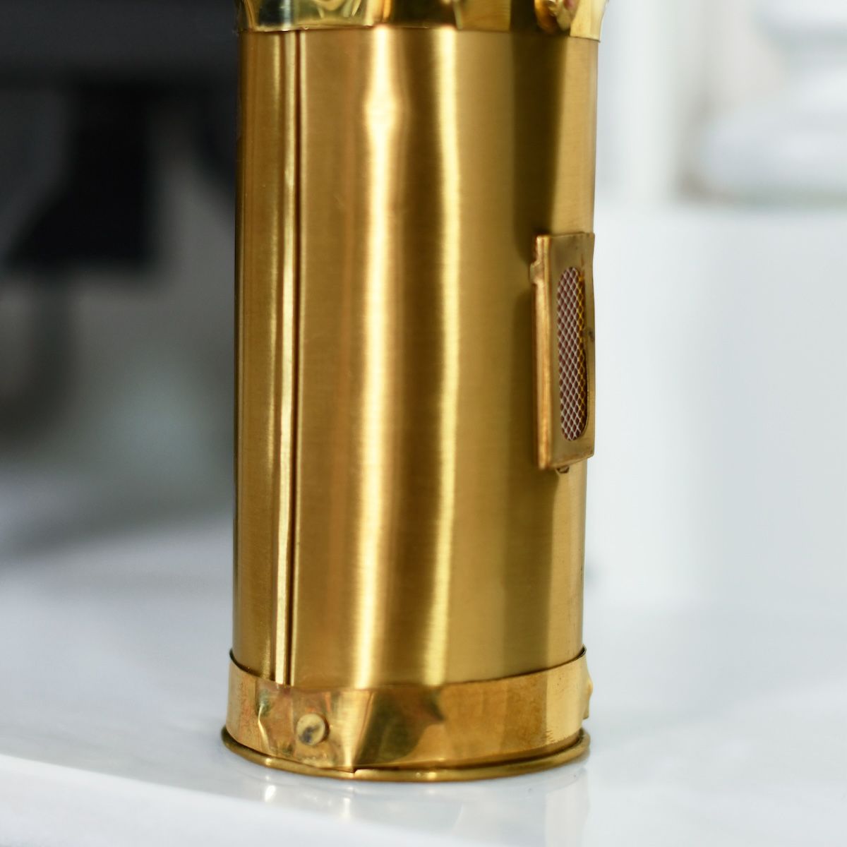 Close up of striker strip on fireside match holder