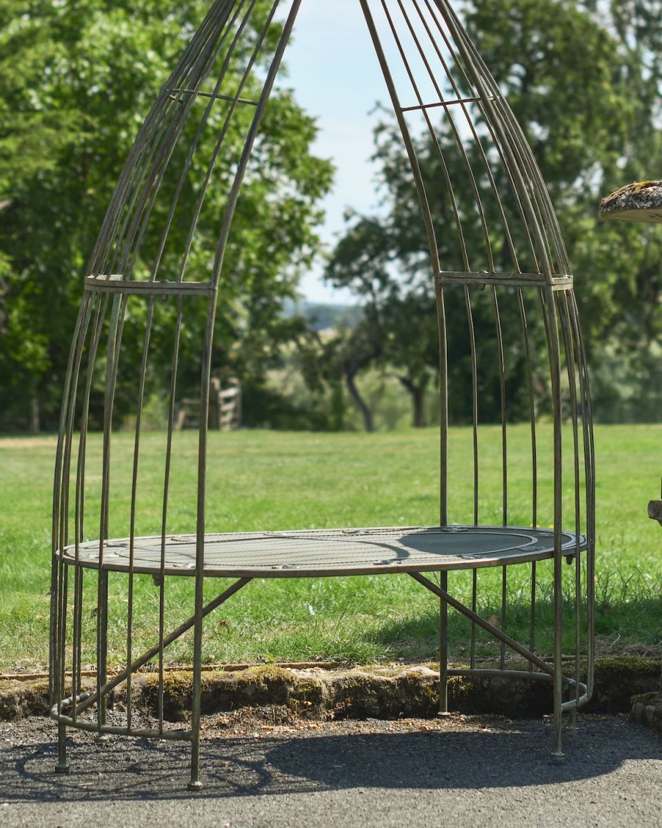 Close up of intricate finish on garden arbour bench
