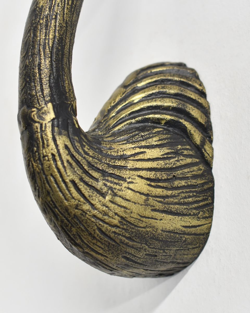 Close up of body detail on flamingo head animal wall bust