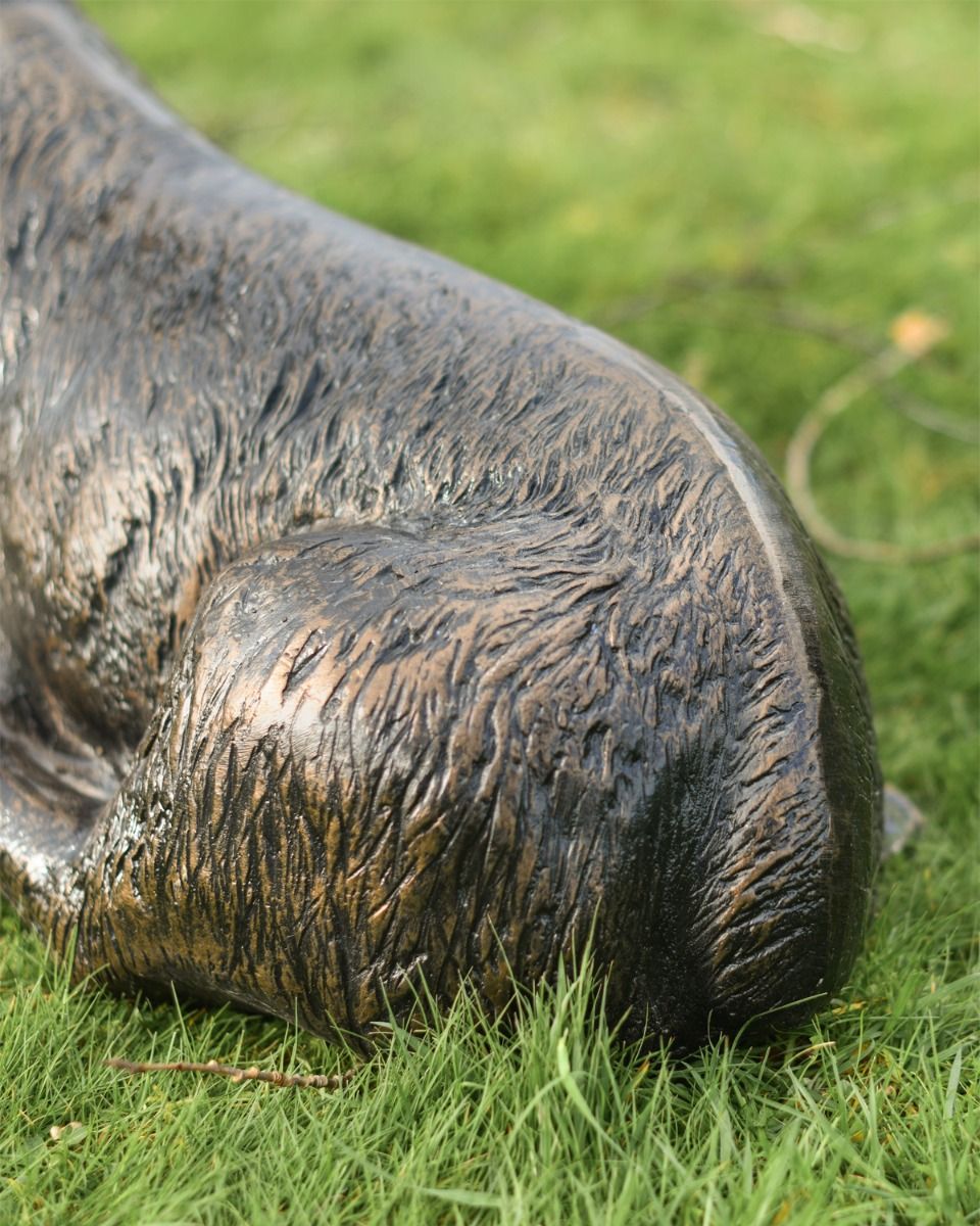 Close Up Of "Juniper" Lying Down Fawn Garden Sculpture