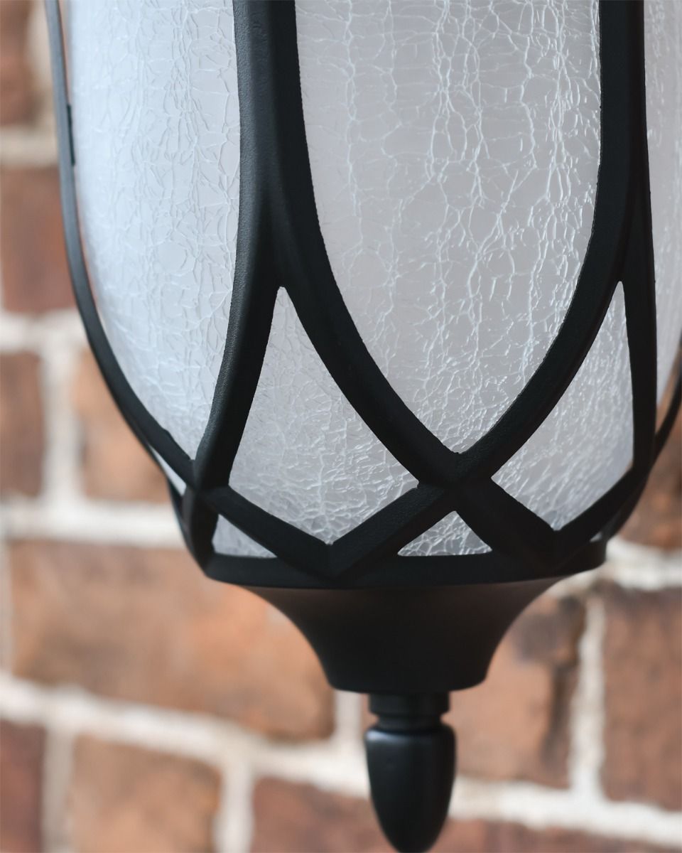Close up of Frosted Glass on Traditional Wall Lantern 