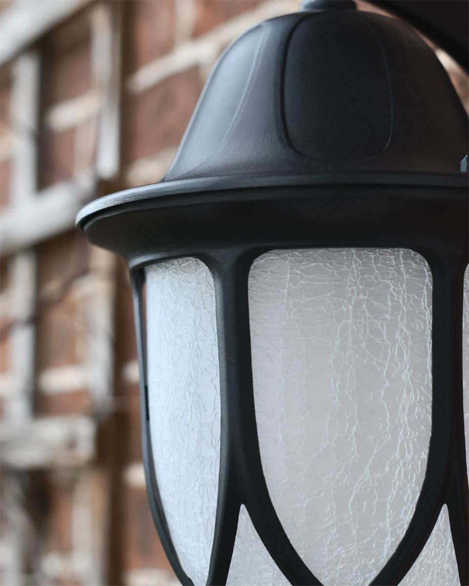Curved Top of Lantern and Close Up of Frosted Glass 