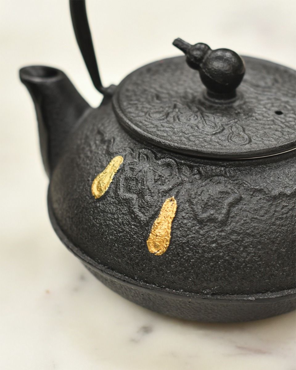Gold and Black Teapot Lid On 
