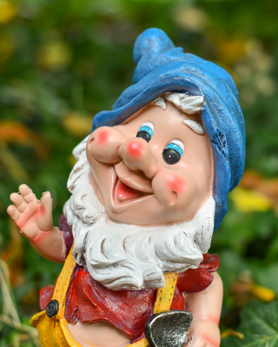 Close up of endearing gnome sculpture