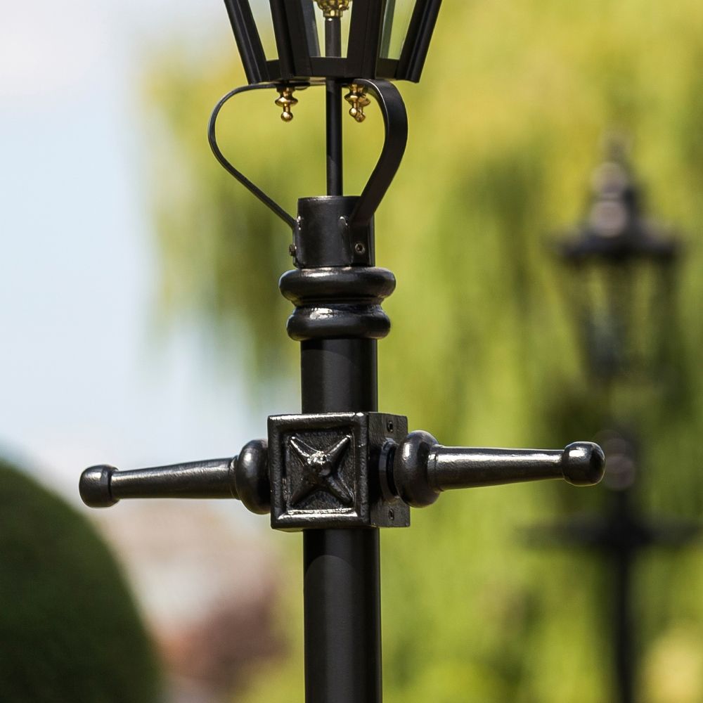 Black Concordia Hexagonal Lamp Post & Lantern Set 2.7m 
