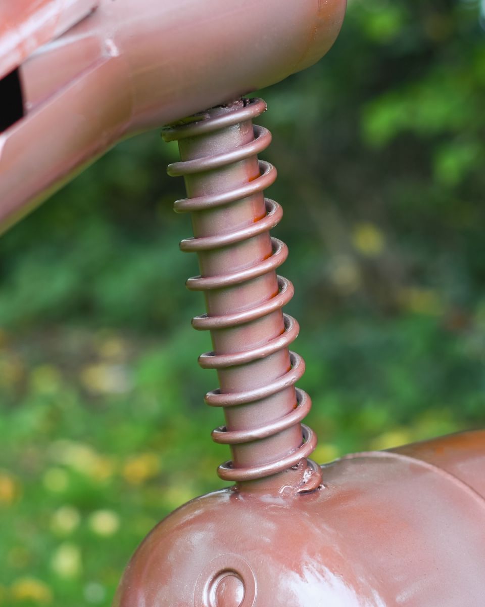 Close up of neck detail on donkey garden sculpture