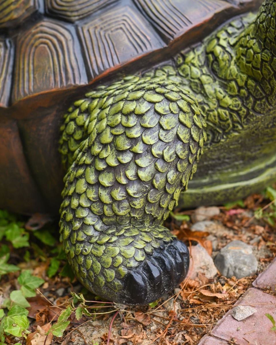 Close up of the Detailing on the Legs of "Terrence" the Tortoise Fibreglass Garden Ornament