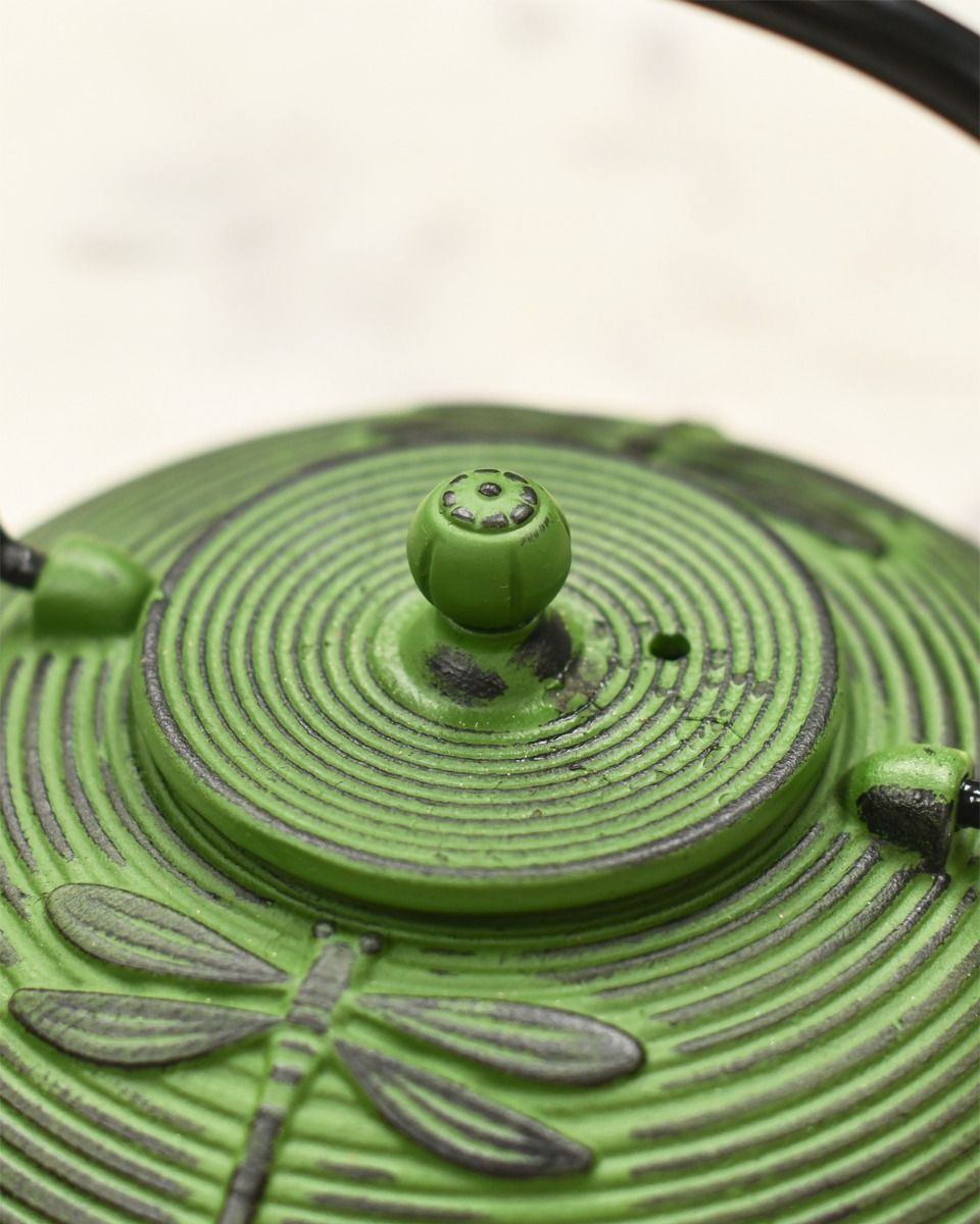 Cast Iron Green Lid With Circular Embossed Detail 