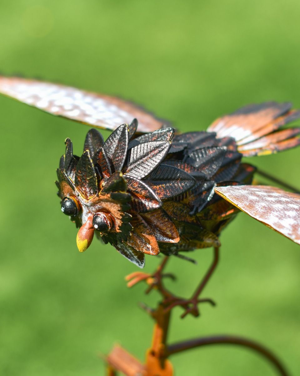 Metal "Rocking Owl" Balancing Garden Lawn Spike 