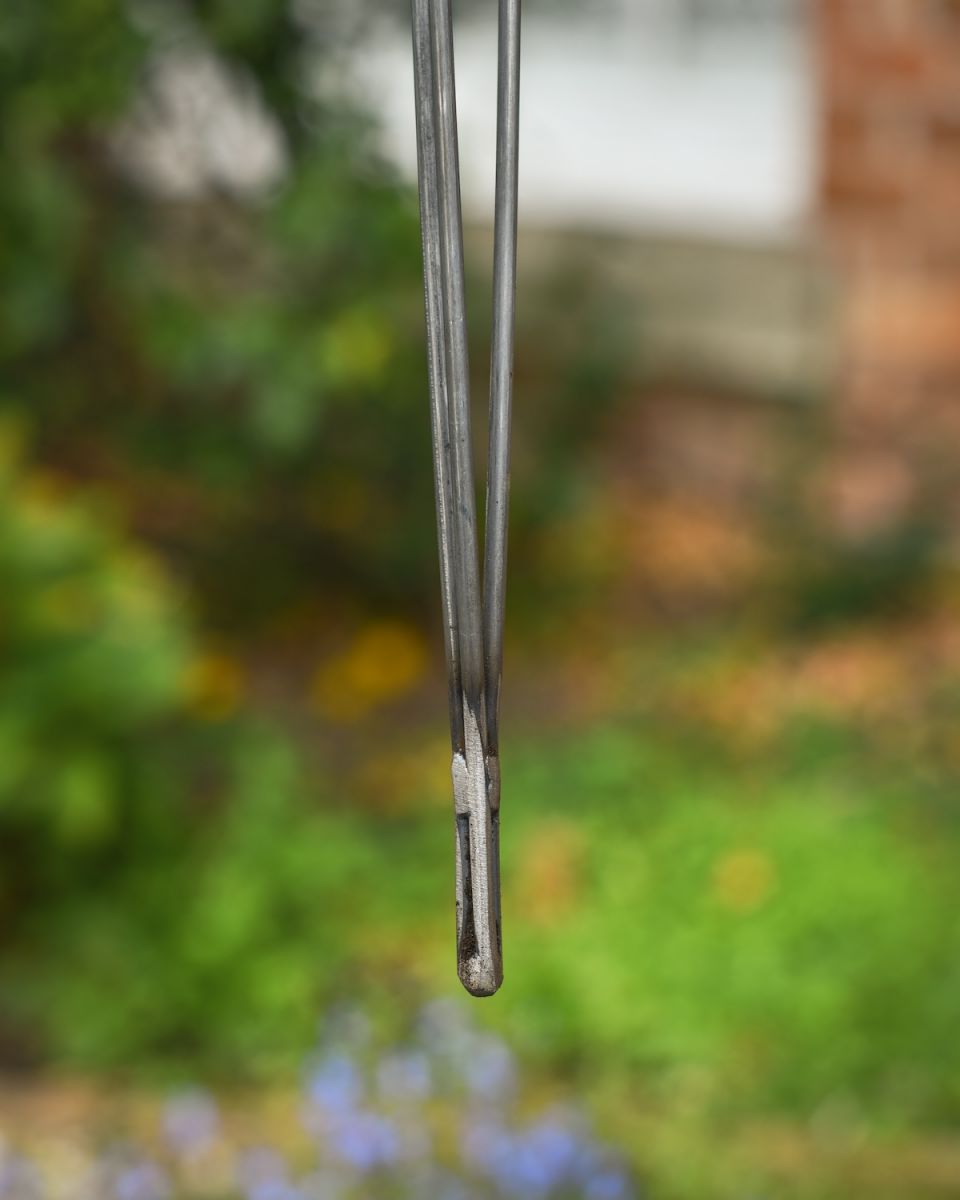 Close up of spike detail on "Crystal" Triple Suncatcher Garden Stake