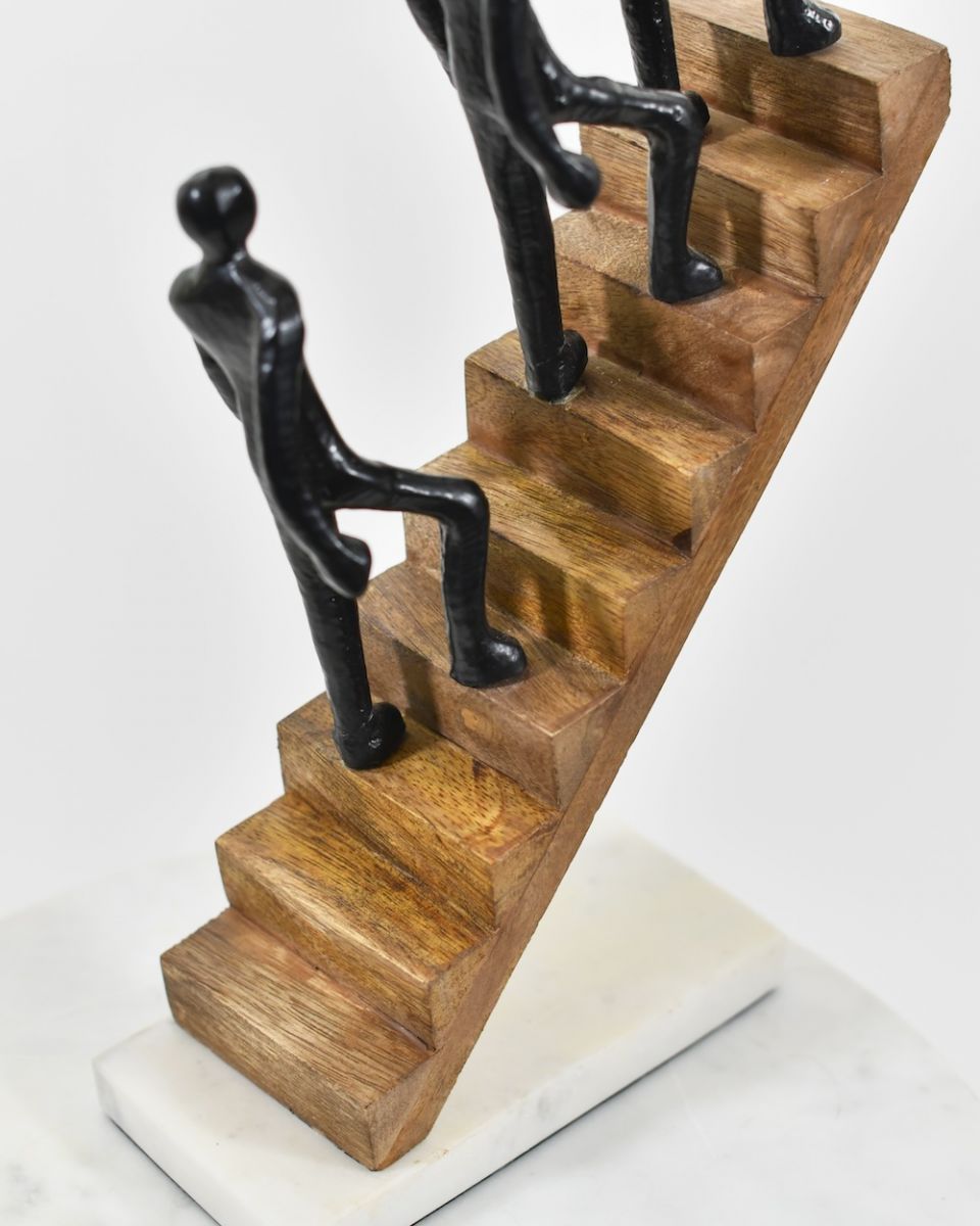 close up of mango wood stair detail on interior sculpture close up of mango wood stair detail on interior sculpture