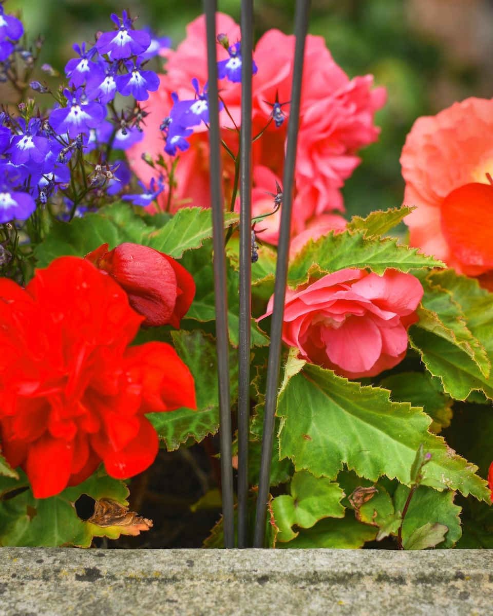 Close up of stake detail on "River" Triple Suncatcher Garden Stake