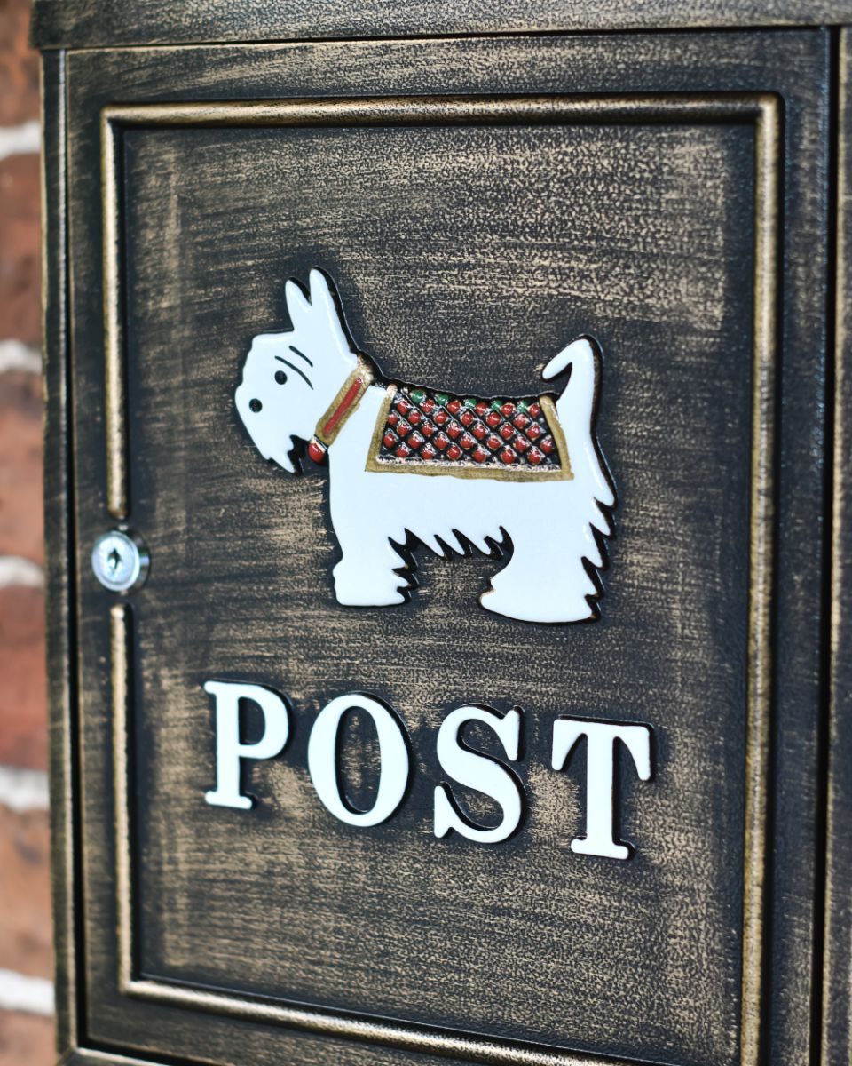 Close Up Of The Scottish Terrier Wall Mounted Post Box Close Up Of The Scottish Terrier Wall Mounted Post Box